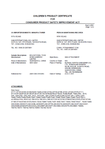 K&M certification and recognition document