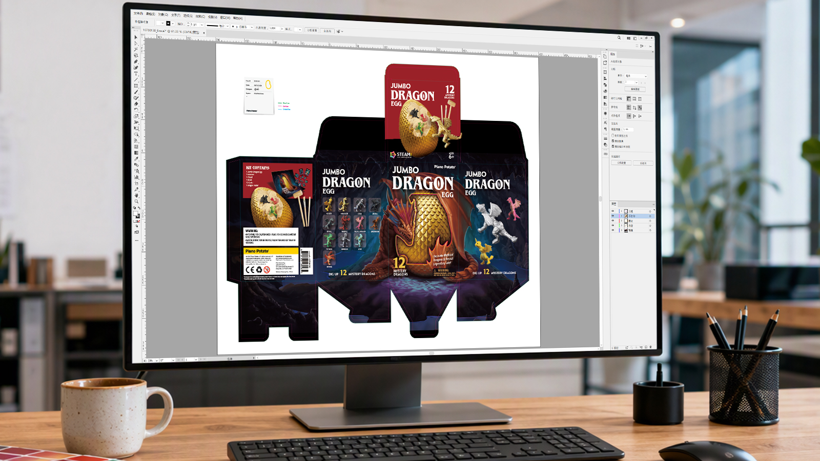 Toy retailer and designer comparing differentiated educational toy packaging concepts