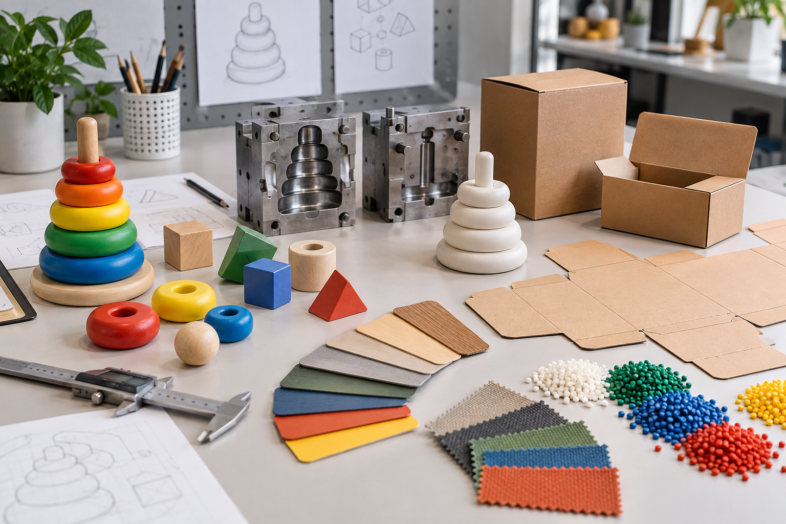 Custom toy prototype, tooling and material samples
